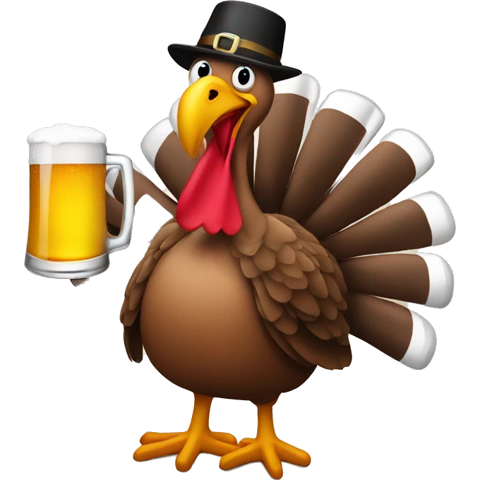 turkey drinking a beer emoji