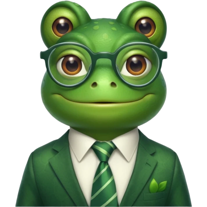 frog with glasses and tie emoji