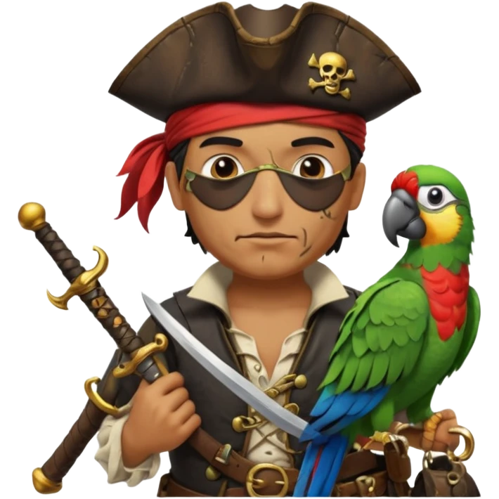 pirate and parrot emoji