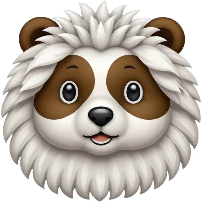 Mache einen Waschbären der PomPons in der Hand hält. emoji