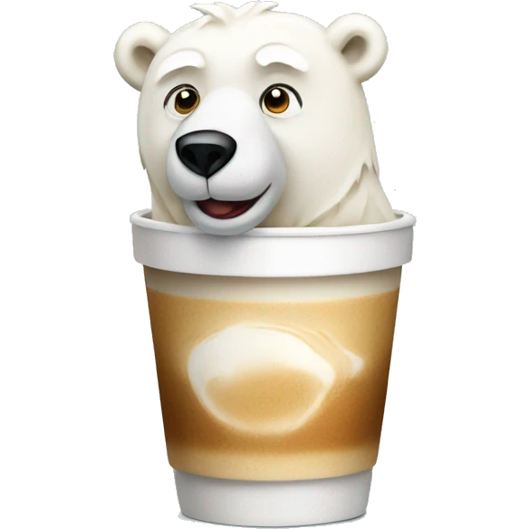 polar bear with latte emoji