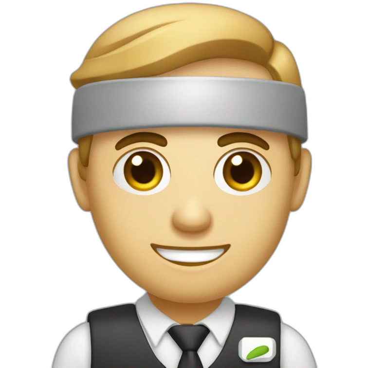 employé d'hotel qui loupe une marche emoji