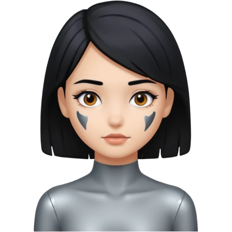 gray metal painted girl emoji