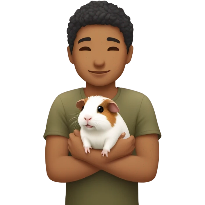 cuddling a guineapig emoji