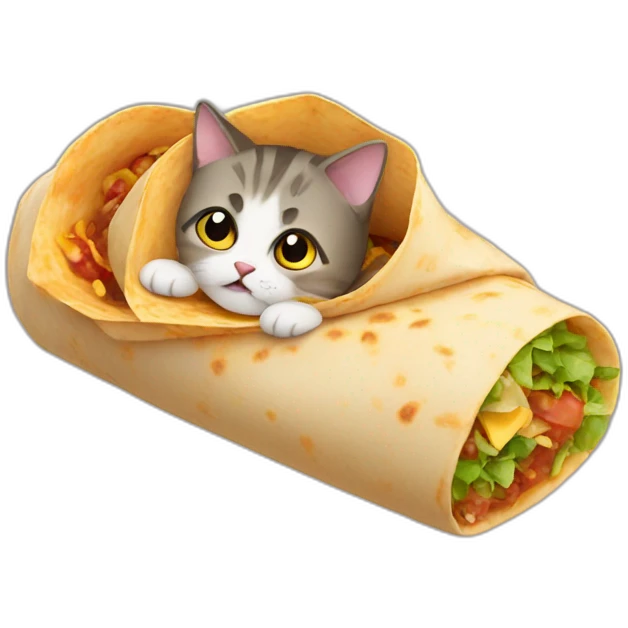 Cat in a burrito emoji