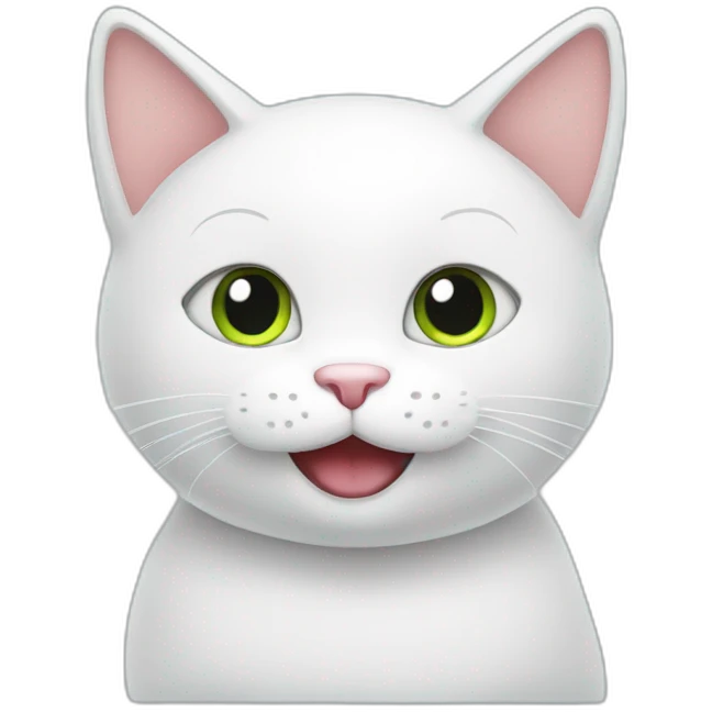 happy-white-cat-on-computer emoji