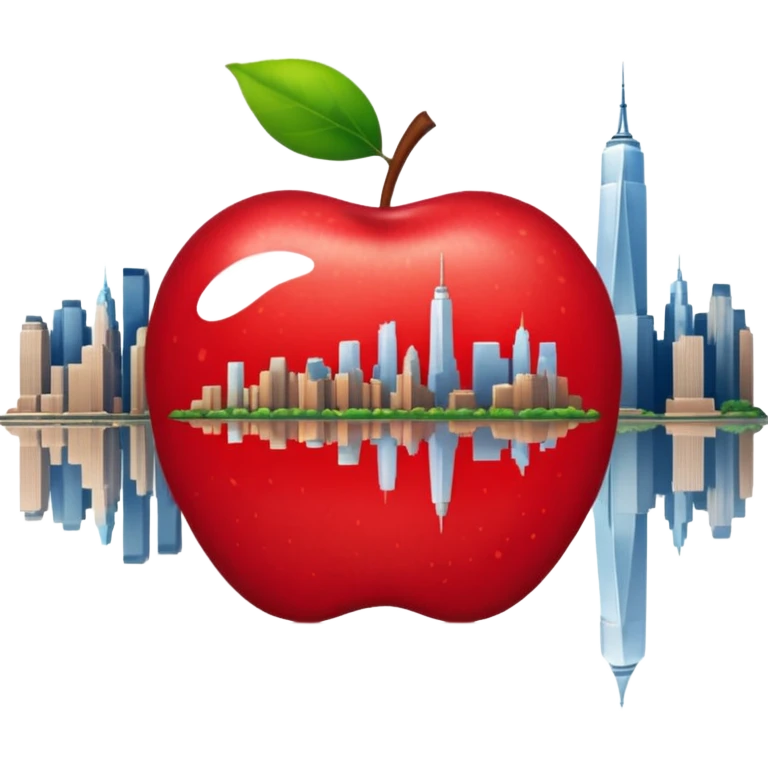 Una manzana con el skyline de Nueva York emoji
