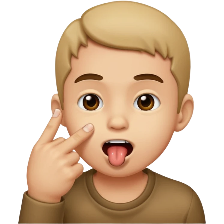 Monito, mordiéndose el dedo emoji