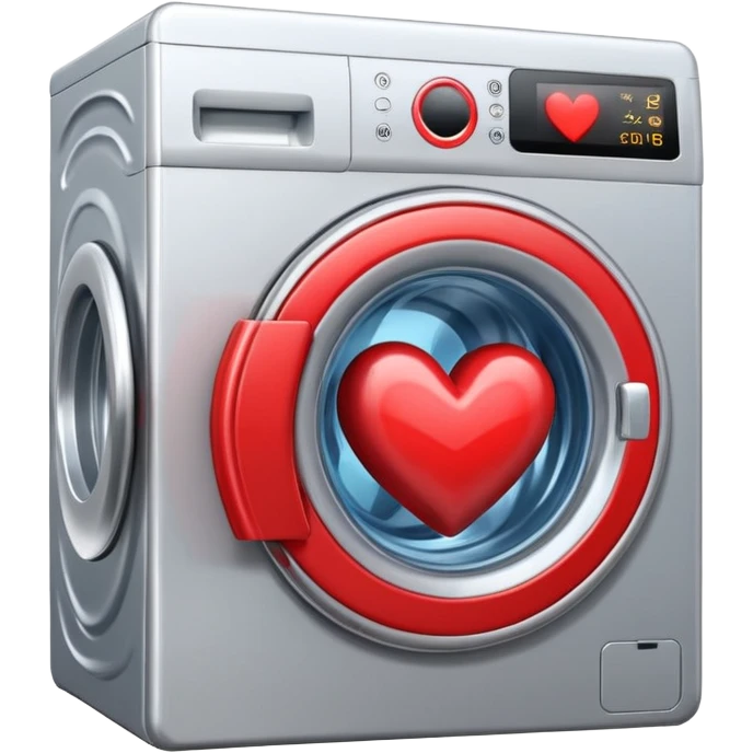 The washing machine inside the heart emoji