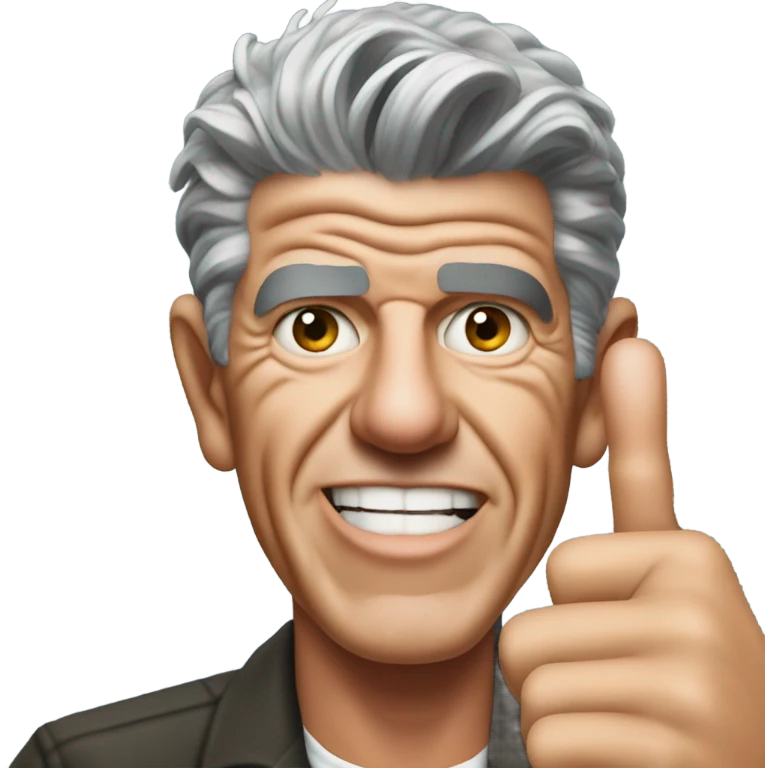 Anthony Bourdain middle finger emoji