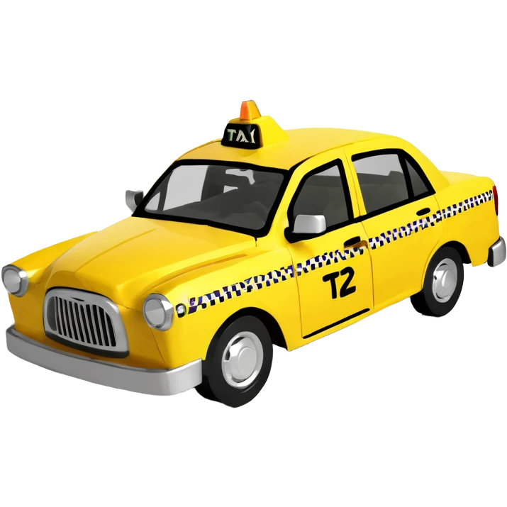 3D yellow taxi cab emoji