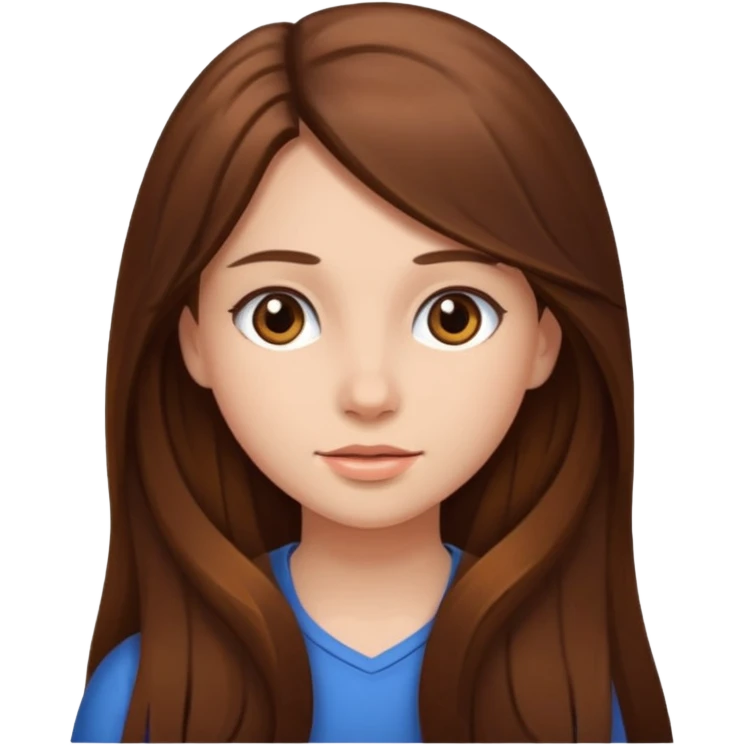 Girl with long brown hair emoji
