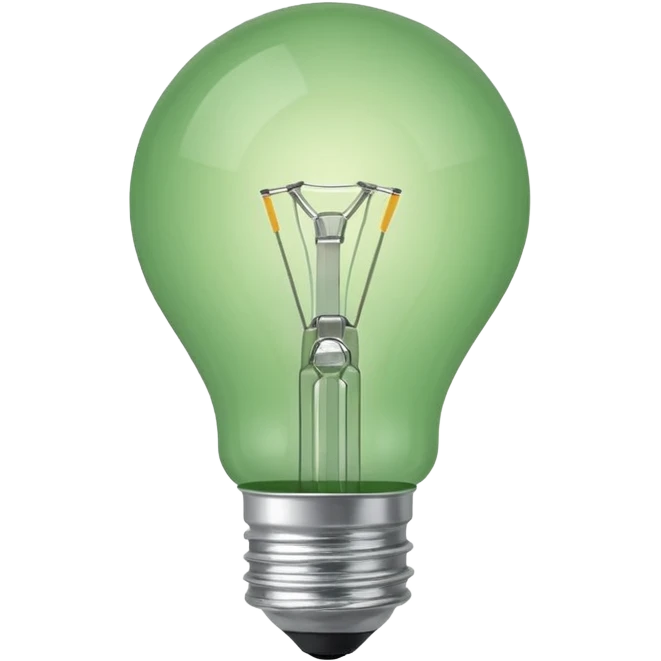 Small icon emoji of bulp, minimum details, green #36a767 main color emoji