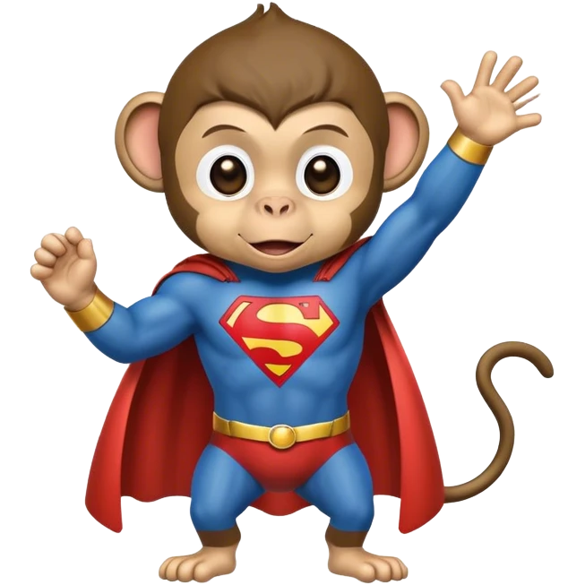 Superman monkey with cape emoji