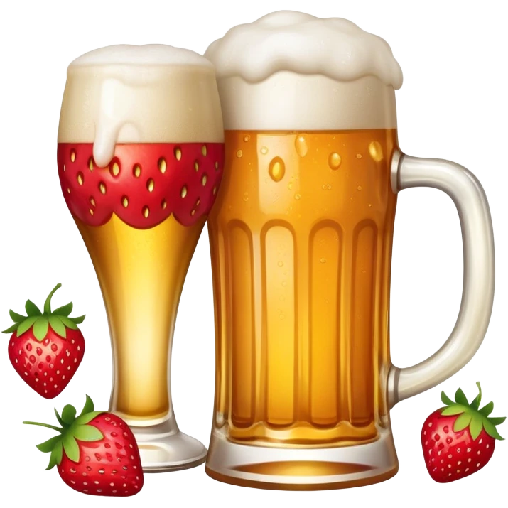 beer with strawberry emoji