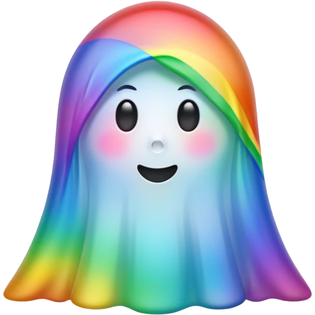 ghost with rainbow colors emoji