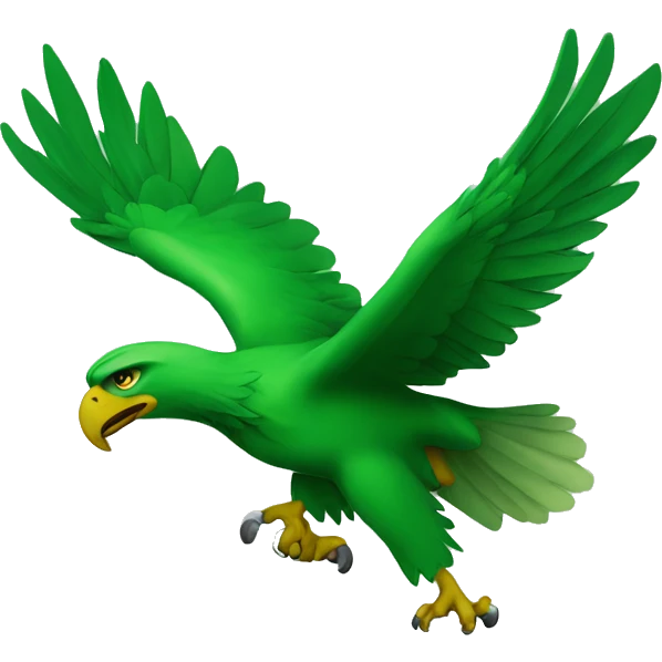 a flying green eagle emoji