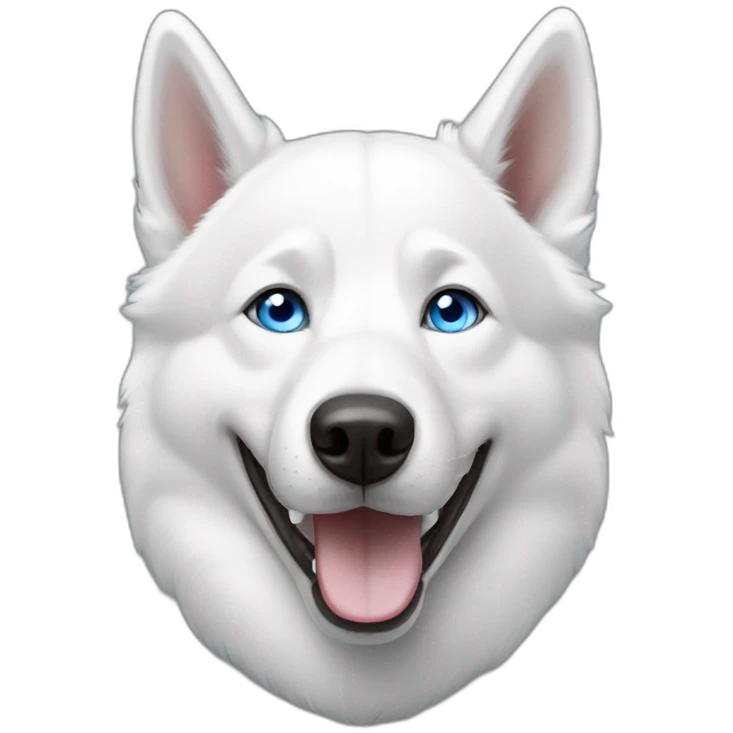 Happy white husky  blue eyes emoji