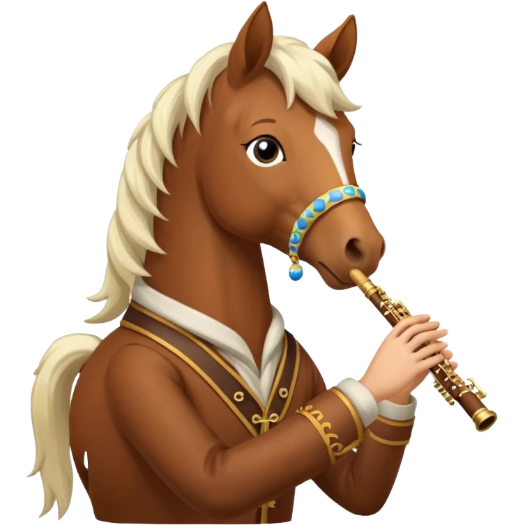 Horse playing the flut emoji