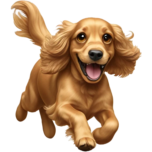 golden Cocker spaniel running emoji