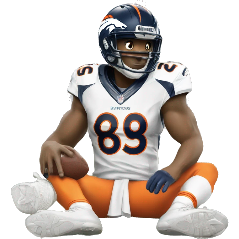 NFL football player, Denver broncos, in the end zone  emoji