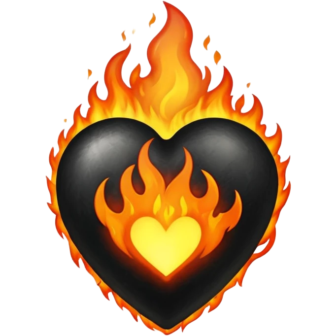 Black heart on fire emoji