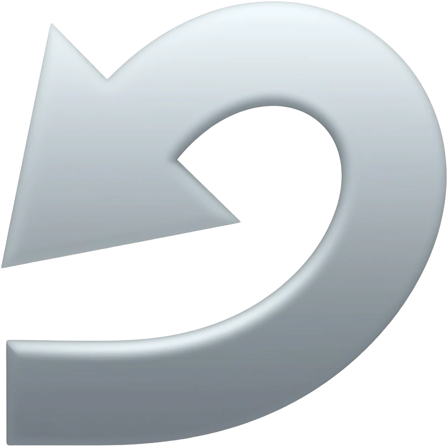 Arrow pointed left then curving up emoji