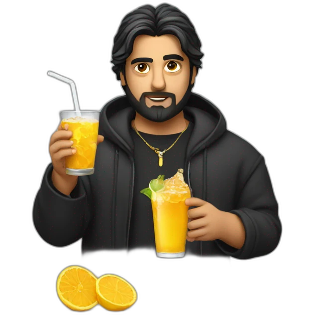 Badshah with drink emoji