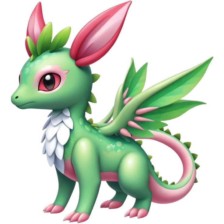 Shiny Exotic Cute Majestic Ethereal Sparkly Flygon-Sylveon-Shaymin-Meganium-Hybrid-Creature emoji