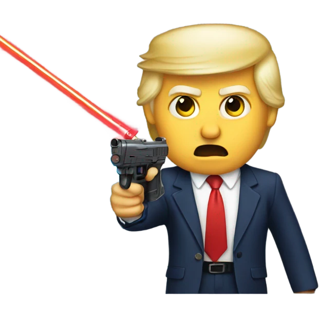 trump with a lazor gun emoji