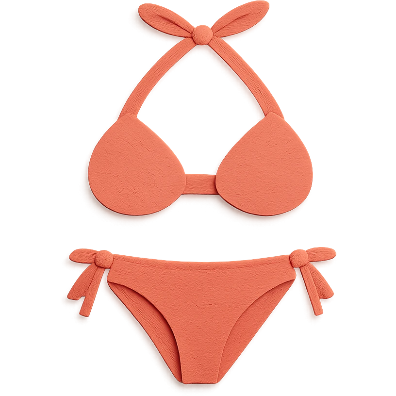 illustration of a bikini in paper-craft style emoji