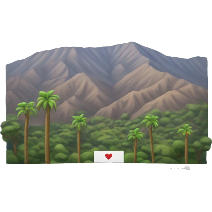 Hollywood sign with clear background and mountain emoji