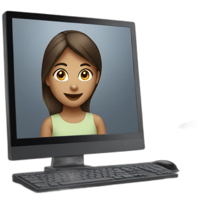 girl on the computer monitor emoji