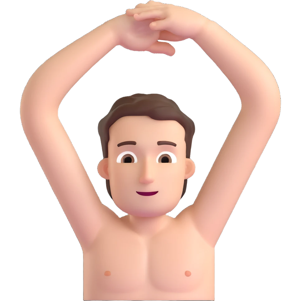 young white man's armpit, focus on armpit area emoji
