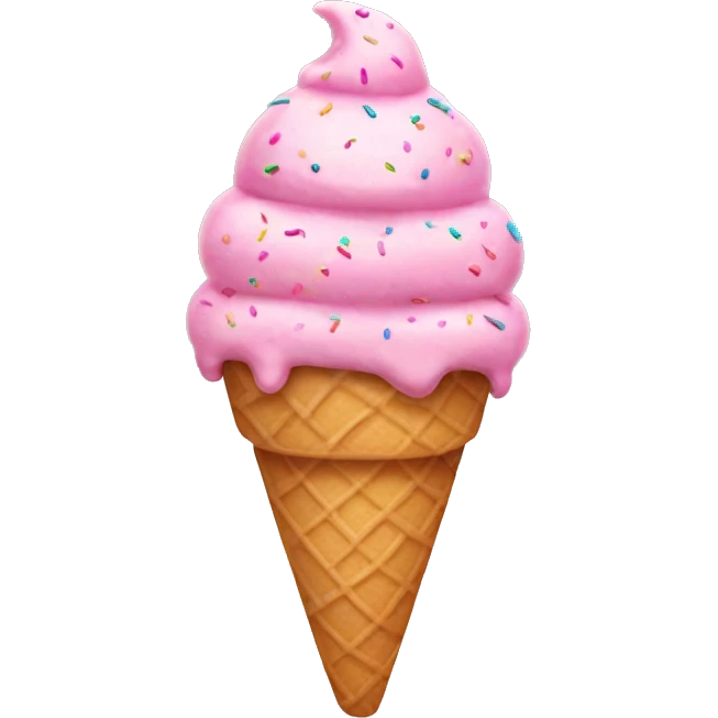 Pink ice cream with sprinkles  emoji
