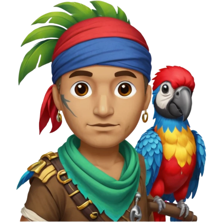 pirate and parrot emoji