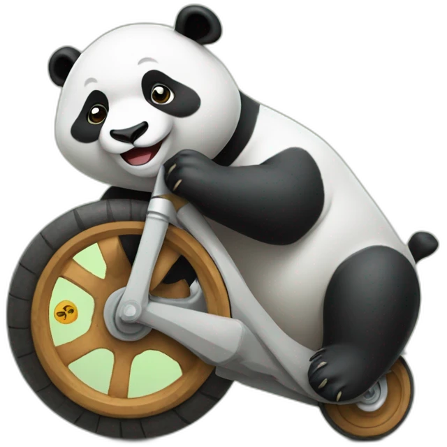 Un panda qui fait une roue emoji