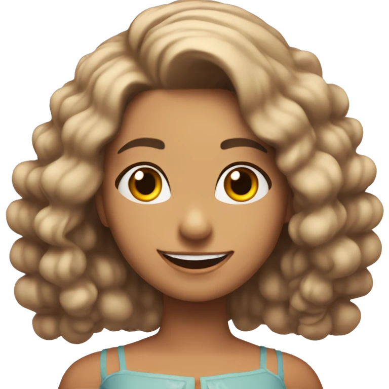 Chica morena con diadema en el pelo y sonriendo  emoji