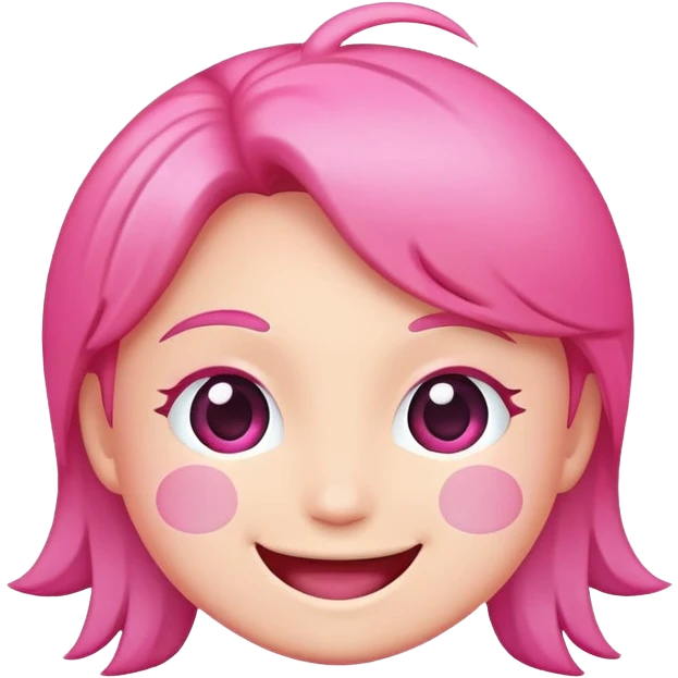 Pink happy emoji