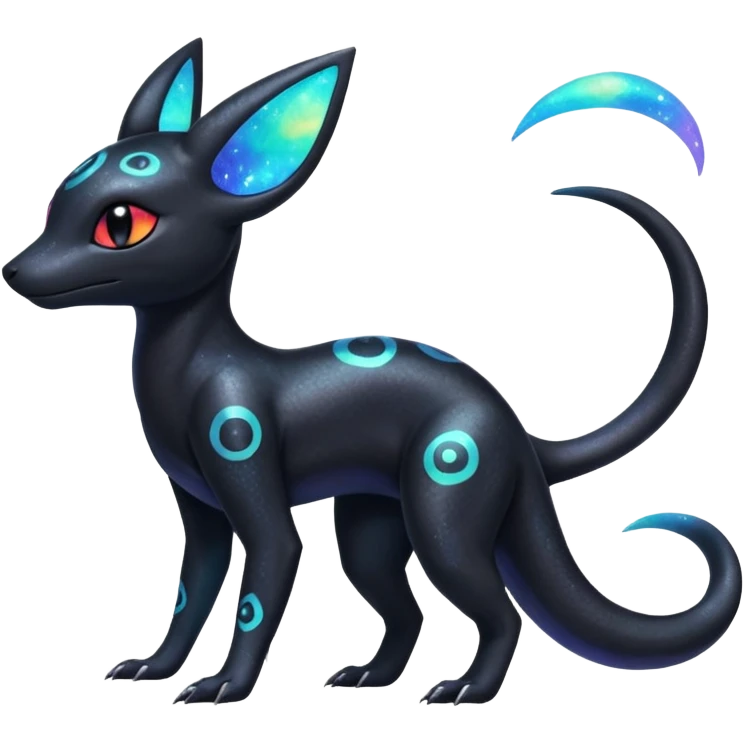 Nebulae Salandit-Umbreon-Fakémon-hybrid-creature (full body)  emoji