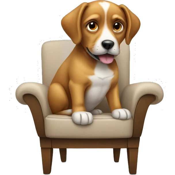 Dog sitting on a chair emoji