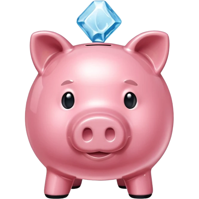 ice cube in Piggy bank shape emoji