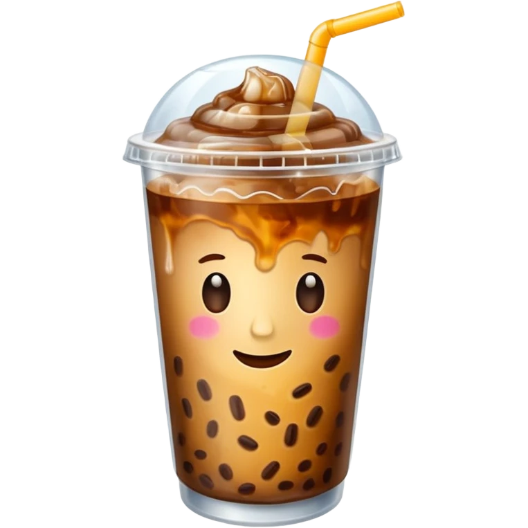 Iced coffee in a clear plastic cup emoji