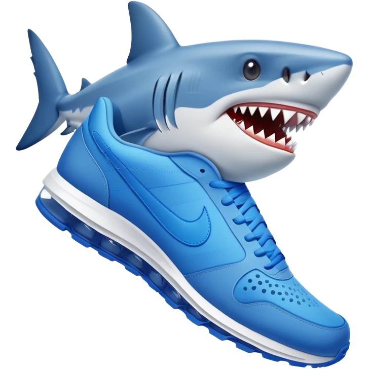un tiburón con zapatillas nike azules  emoji