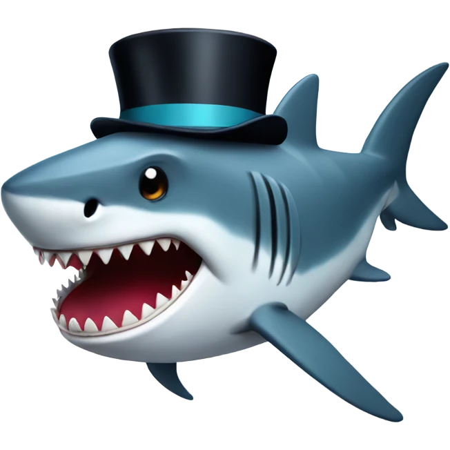 Shark with a top hat emoji