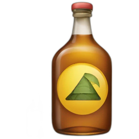 A prohibited sign on a bottle of alcohol emoji