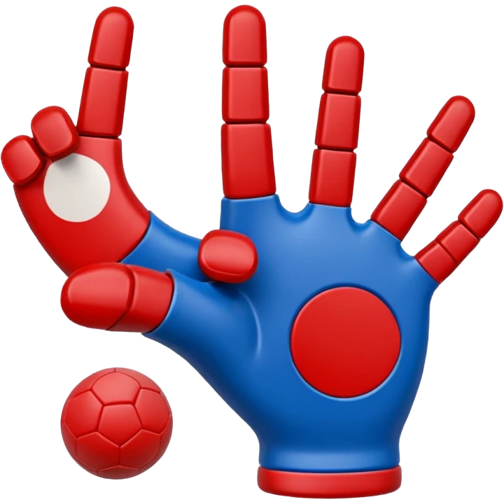 Finger football first in blue (#00A3E0) and red (#F9423A)  emoji