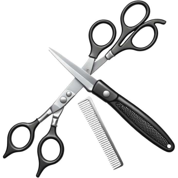 Make into an emoji with hair shears and a comb emoji