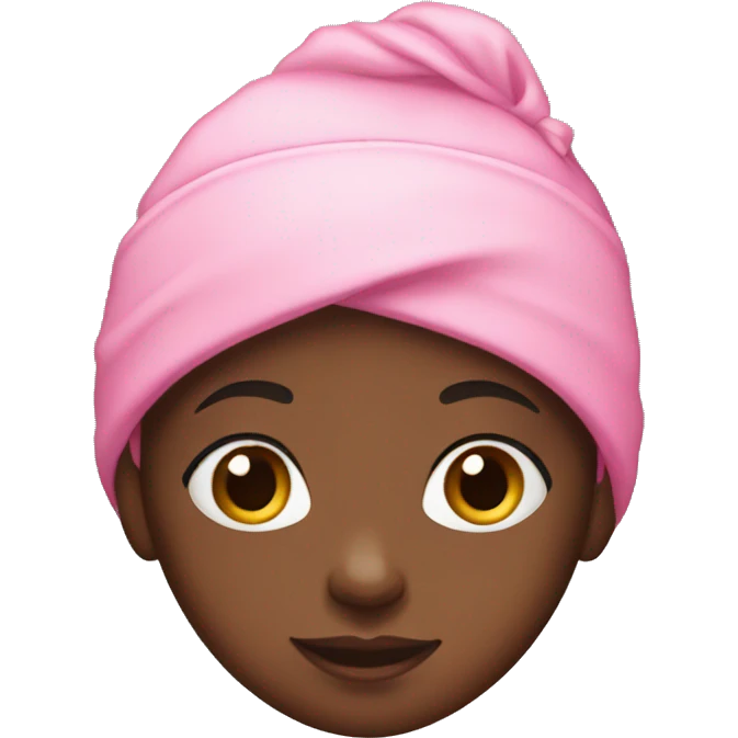 black girl with pink bonnet emoji