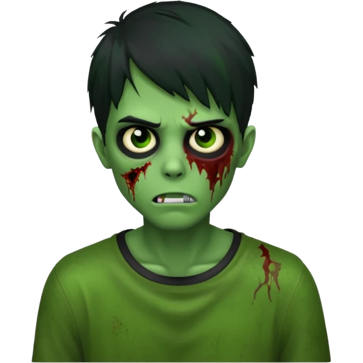 crie um emoji de zumbi homen com o cabelo de emo de anime grande cobrindo o rosto assim🧟 emoji